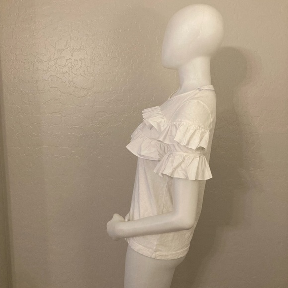 Tory Burch White Lenox Ruffled Top Small - Picture 7 of 11